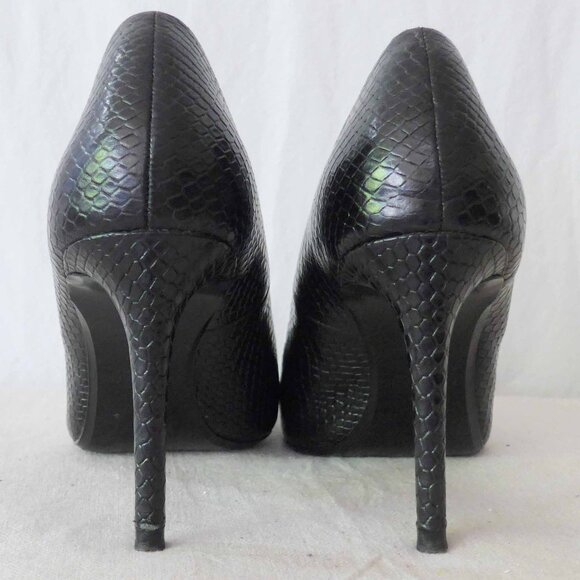 Zara Women 37 Black Faux Python Stiletto Heels - Picture 5 of 12